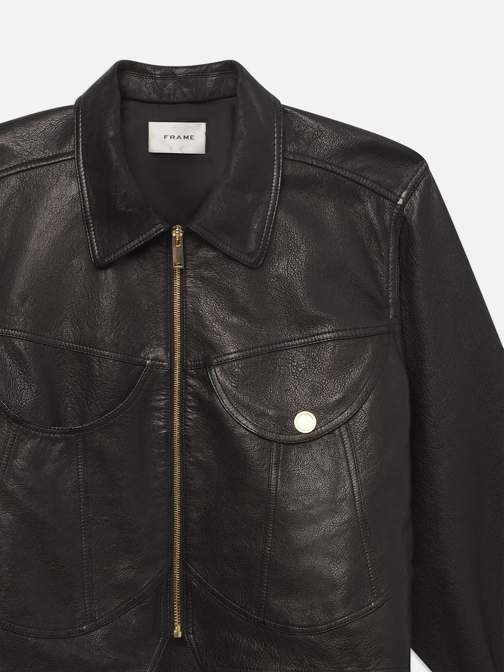 Leather Heart Jacket -- Black sold by Frame Denim product image thumbnail 3