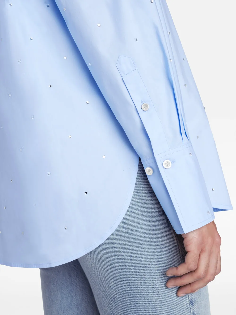 The Oversized Rhinestone Shirt -- Chambray sold by Frame Denim product image thumbnail 5