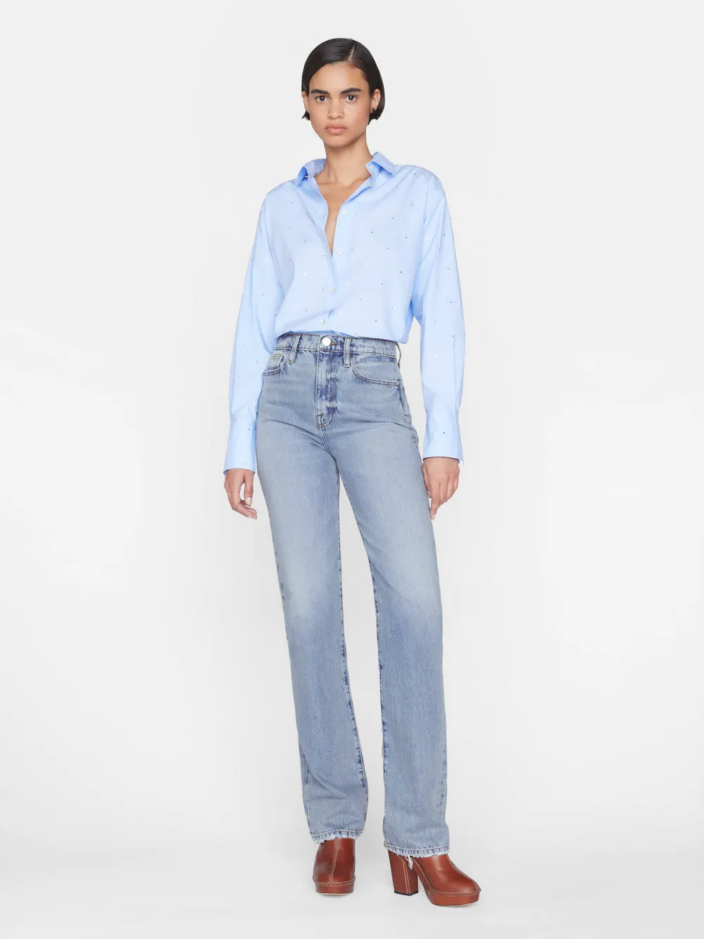 The Oversized Rhinestone Shirt -- Chambray sold by Frame Denim product image thumbnail 3