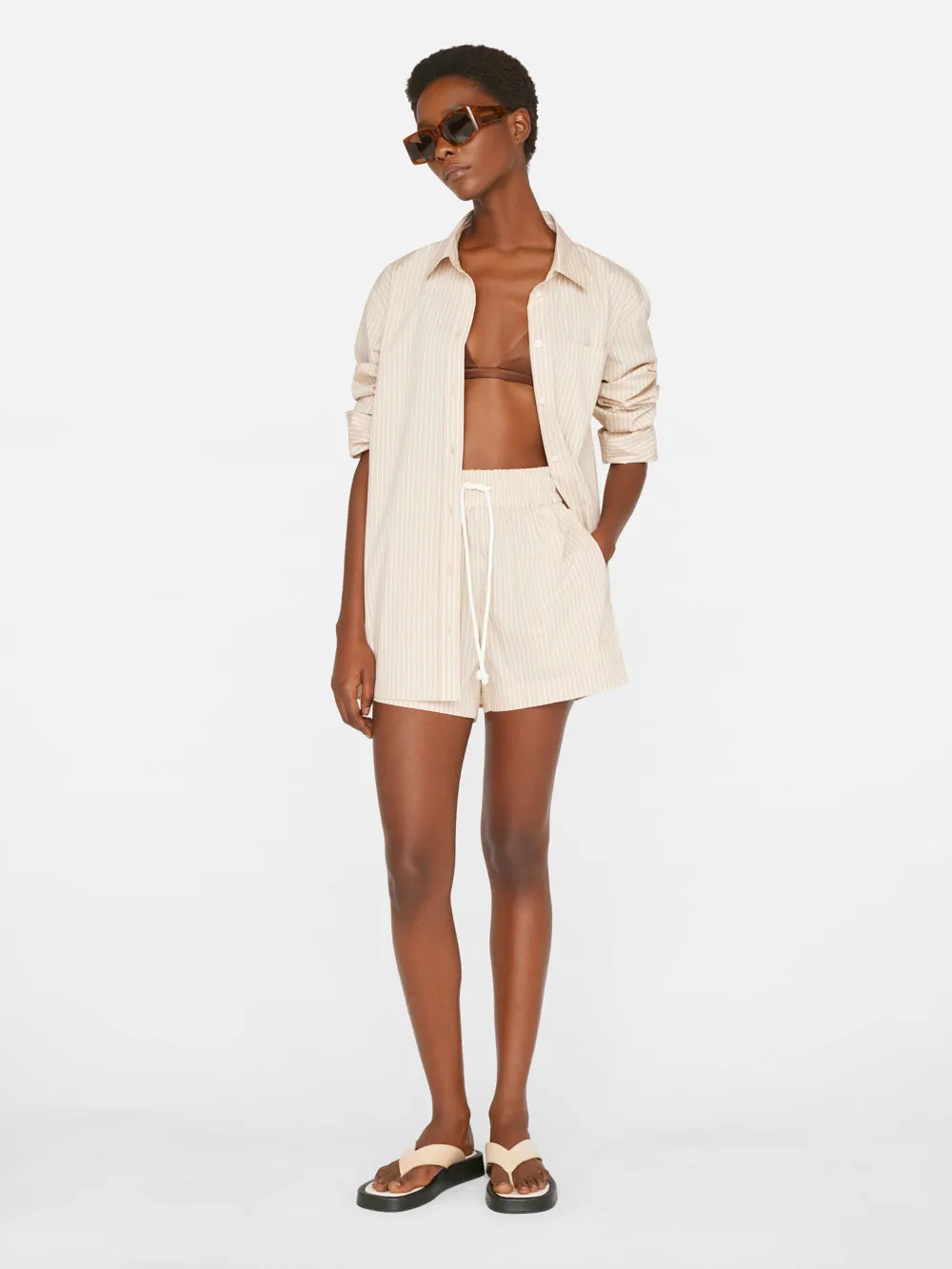 Drawstring Lounge Short -- Sand Multi sold by Frame Denim product image thumbnail 3
