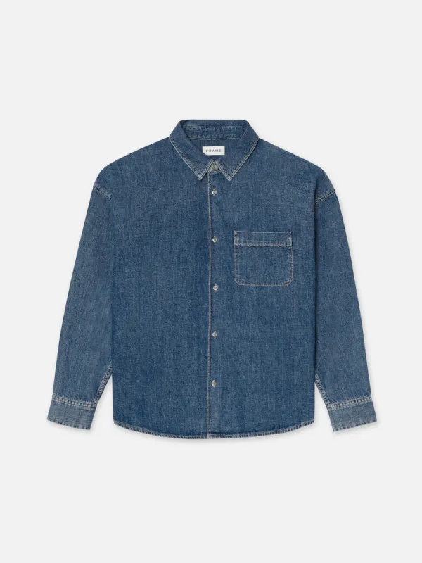 Relaxed Denim Shirt -- Dark Ocean sold by Frame Denim
