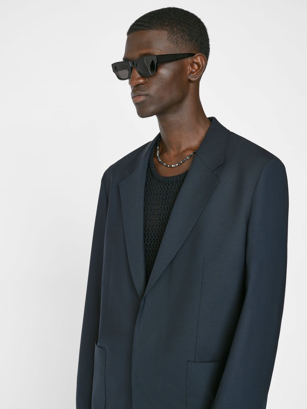 Unstructured Wool Blazer -- Dark Navy sold by Frame Denim product image thumbnail 6