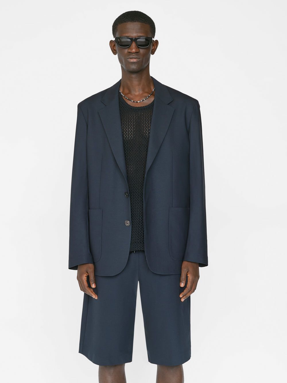Unstructured Wool Blazer -- Dark Navy sold by Frame Denim product image thumbnail 3