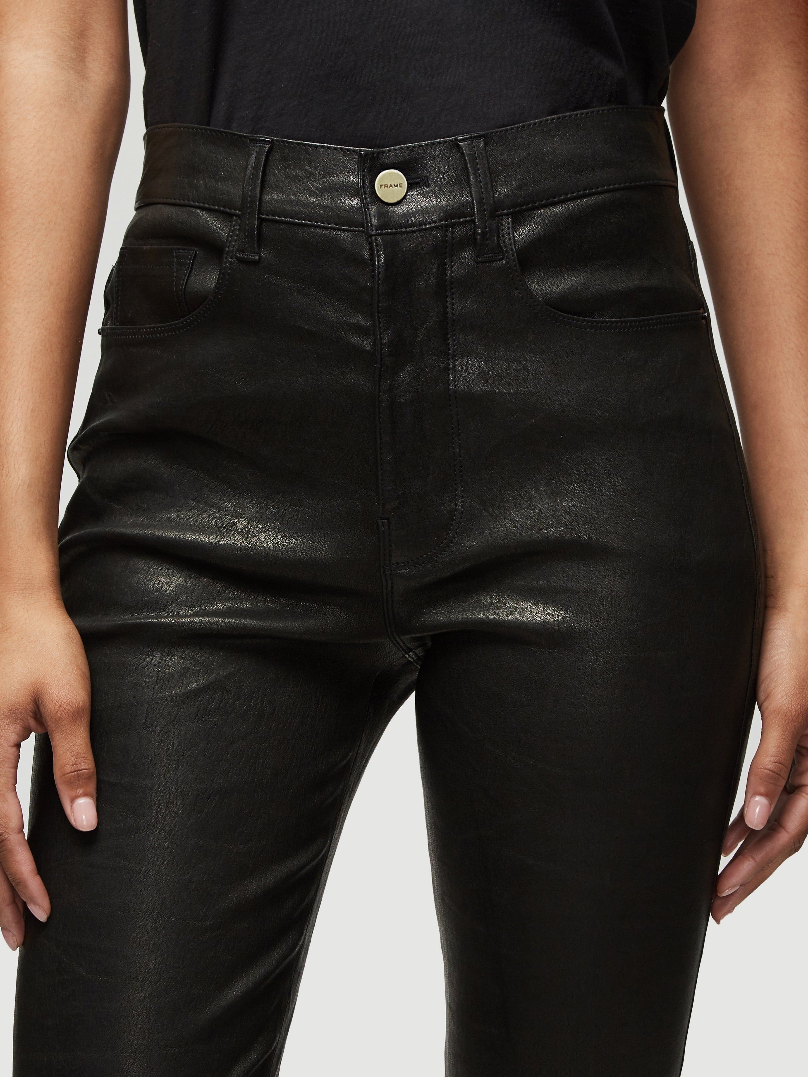 Le Sylvie Leather -- Noir sold by Frame Denim product image thumbnail 2