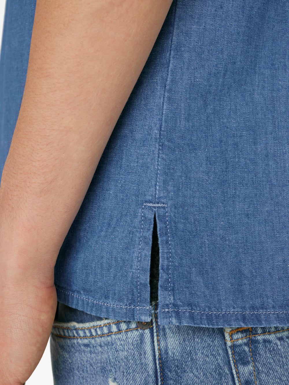 Chambray Camp Collar Shirt -- Salt Water sold by Frame Denim product image thumbnail 4