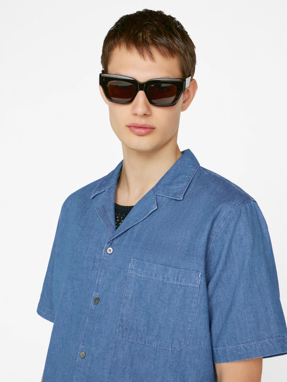 Chambray Camp Collar Shirt -- Salt Water sold by Frame Denim product image thumbnail 8