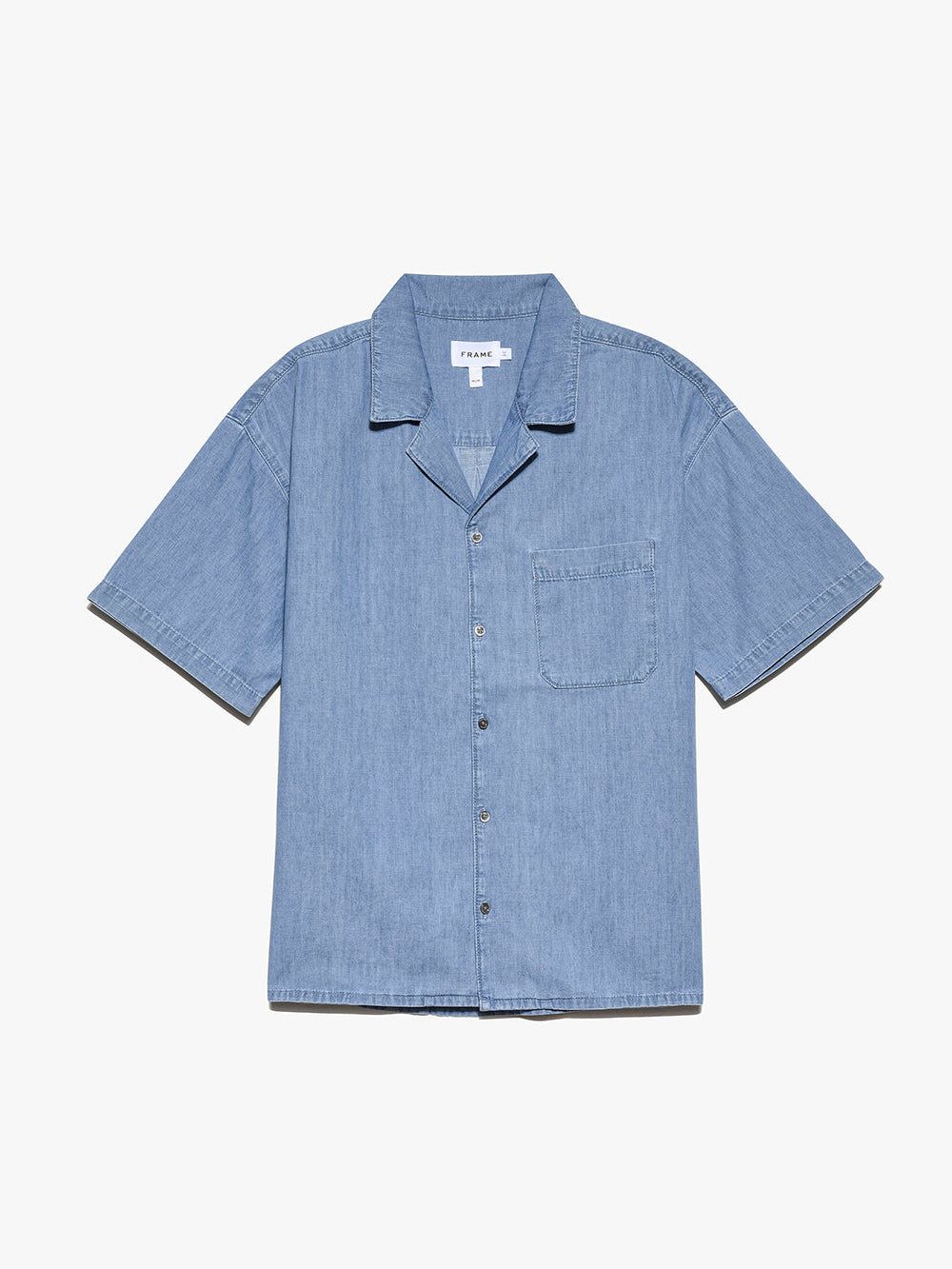 Chambray Camp Collar Shirt -- Salt Water sold by Frame Denim
