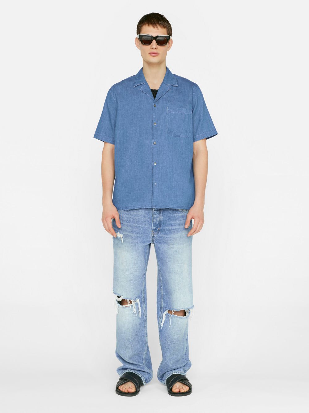 Chambray Camp Collar Shirt -- Salt Water sold by Frame Denim product image thumbnail 2