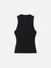 Rib Scoop Neck Tank -- Black sold by Frame Denim