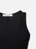 Rib Scoop Neck Tank -- Black sold by Frame Denim
