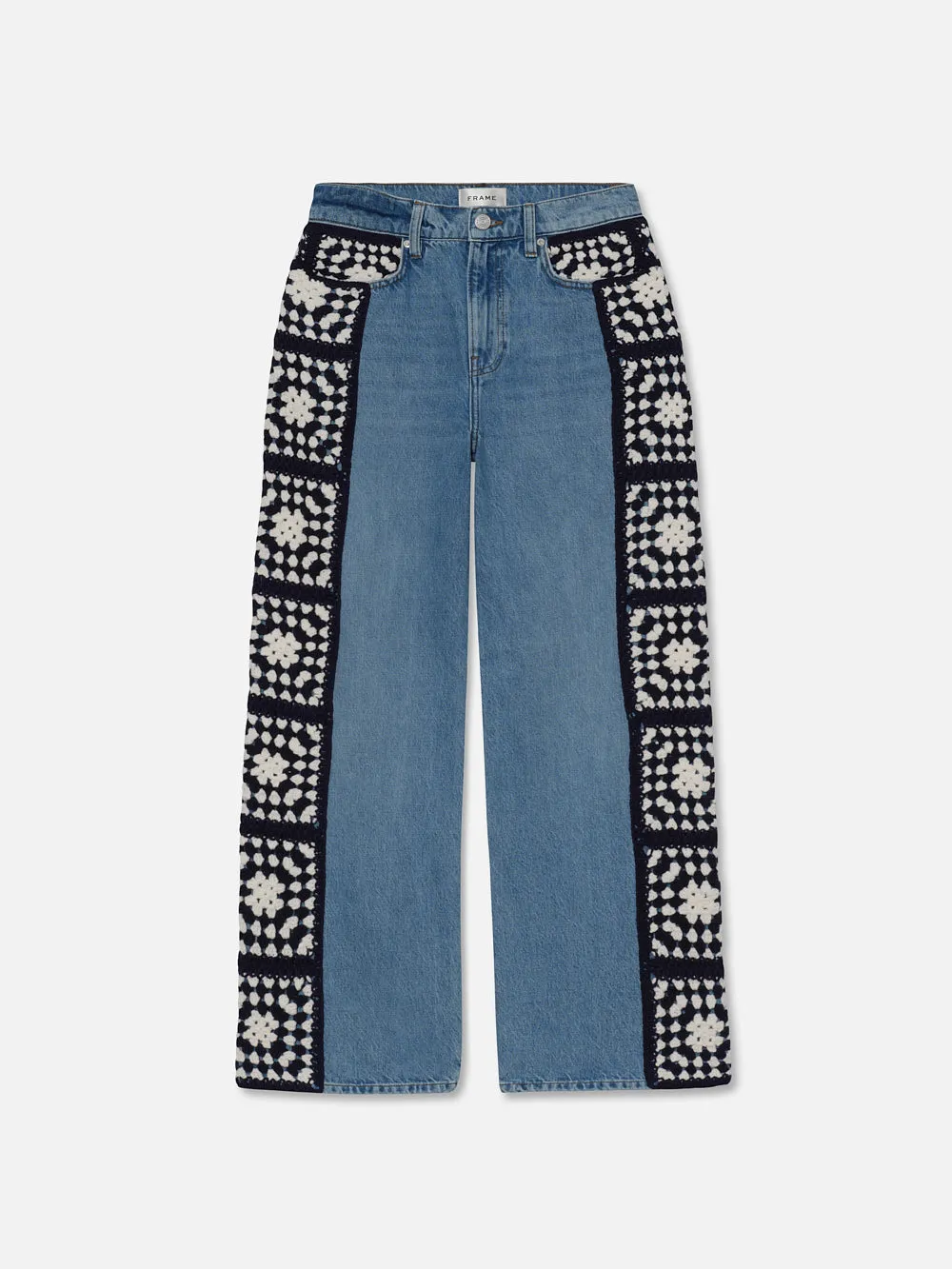 Le Jane Crop Crochet -- Baines Clean sold by Frame Denim