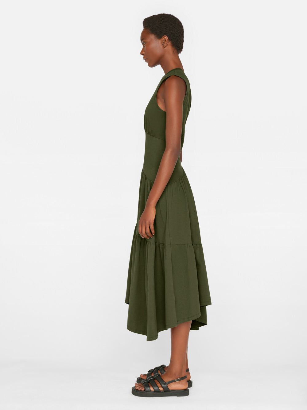 Gathered Seam Knit Dress -- Fatigue sold by Frame Denim product image thumbnail 5