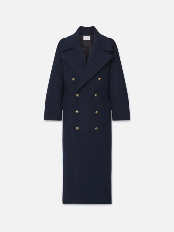 Long Oversized Cocoon Coat -- Navy sold by Frame Denim