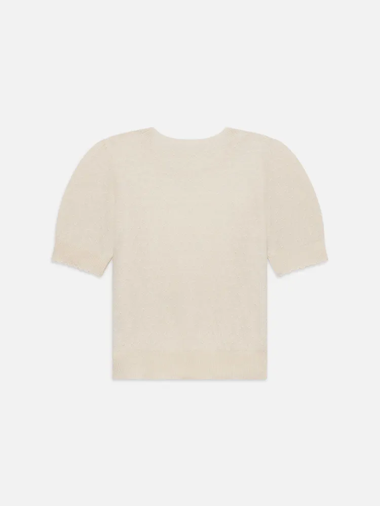 Pointelle Puff Sleeve Sweater -- Cream sold by Frame Denim product image thumbnail 5