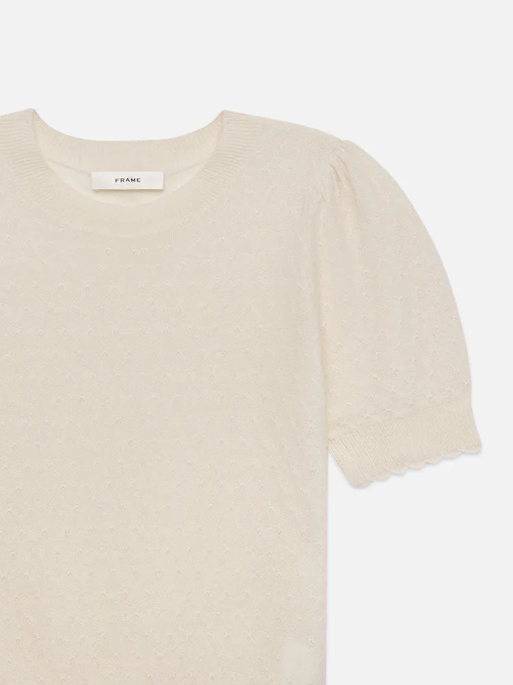 Pointelle Puff Sleeve Sweater -- Cream sold by Frame Denim product image thumbnail 4