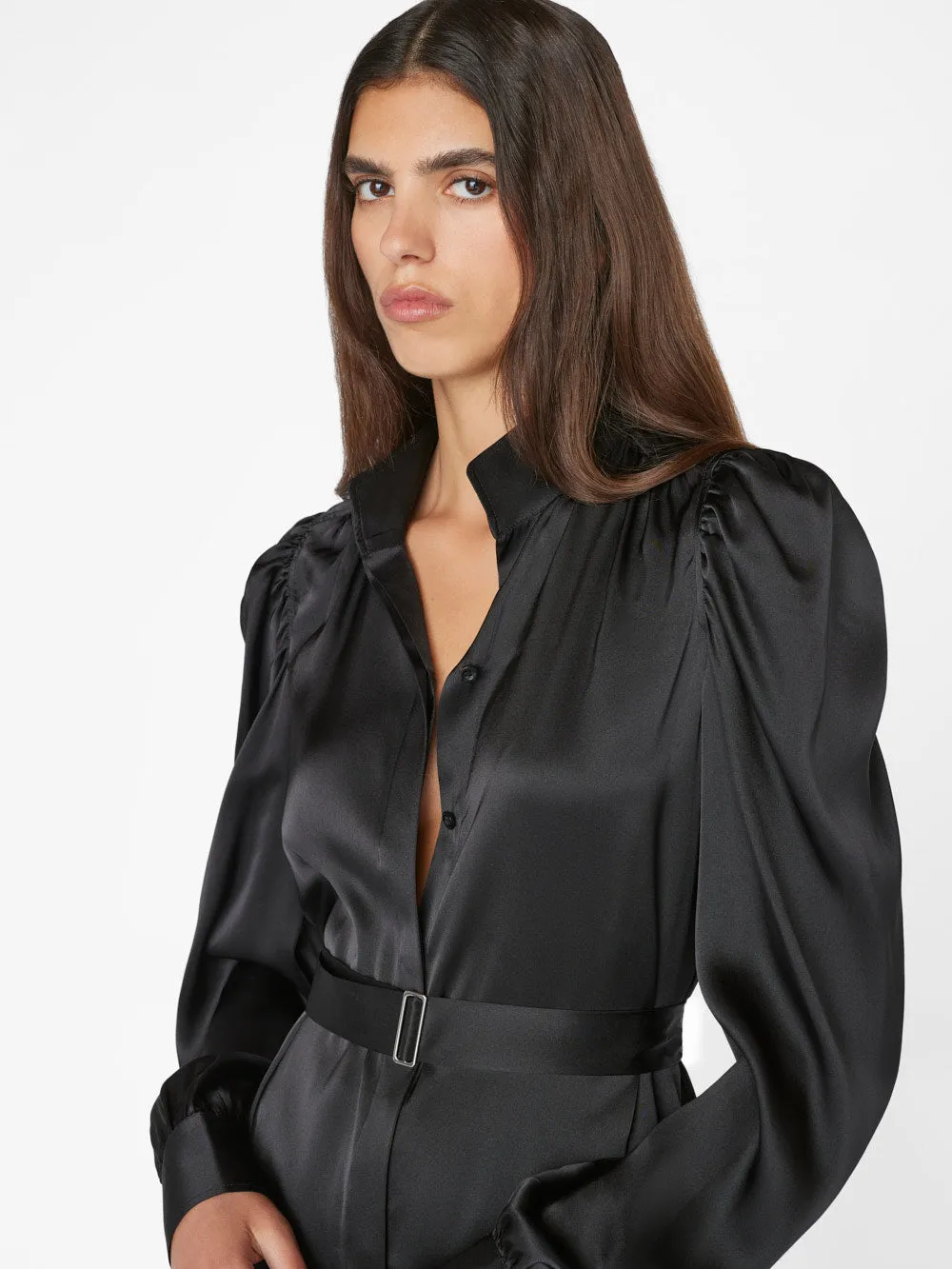 Gillian Long Sleeve Mini Dress -- Noir sold by Frame Denim product image thumbnail 3