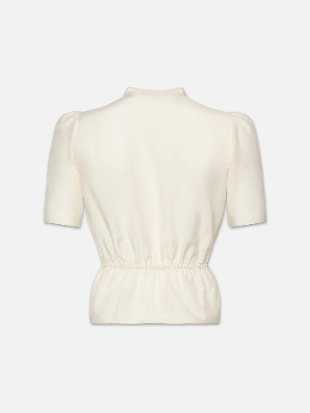 Cinched Lace Trim Blouse -- Cream sold by Frame Denim product image thumbnail 4