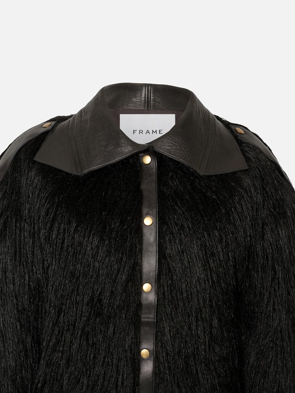 Faux Fur Coat With Leather Combo -- Black sold by Frame Denim product image thumbnail 4