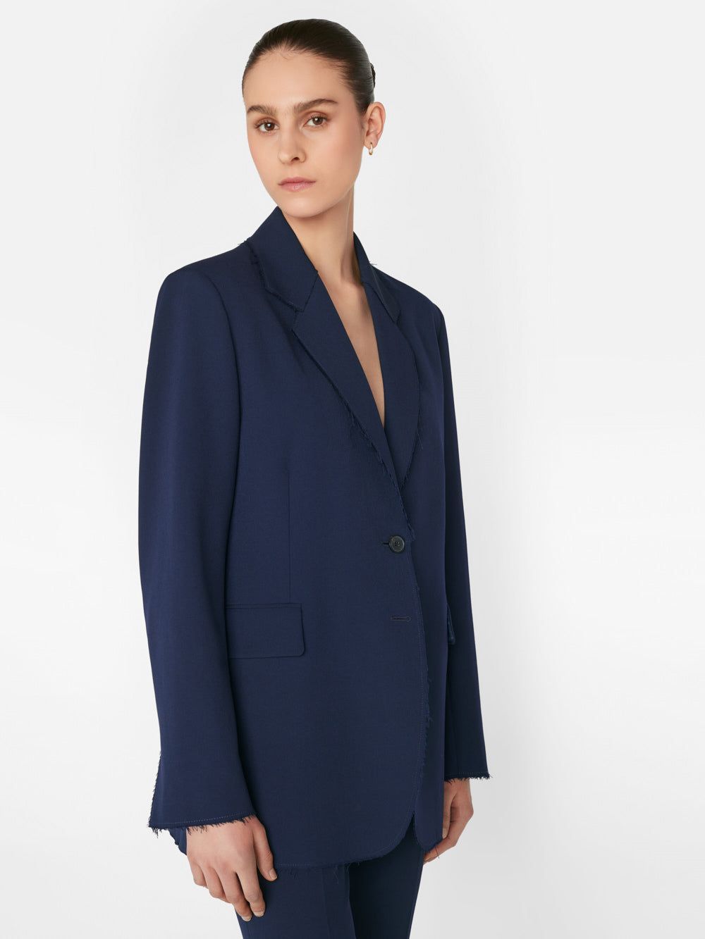 Oversized Raw Edge Blazer -- Navy sold by Frame Denim product image thumbnail 9