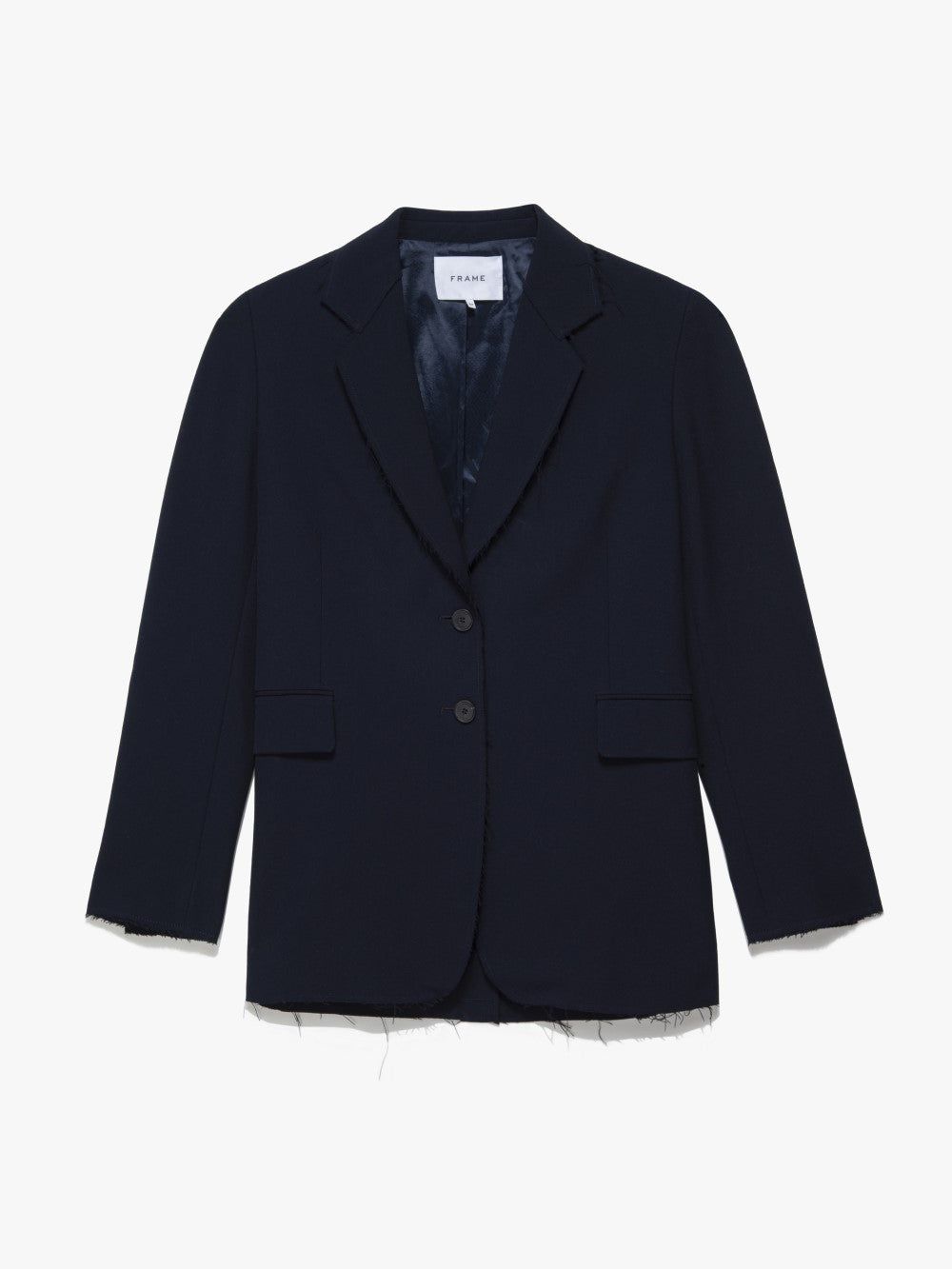 Oversized Raw Edge Blazer -- Navy sold by Frame Denim