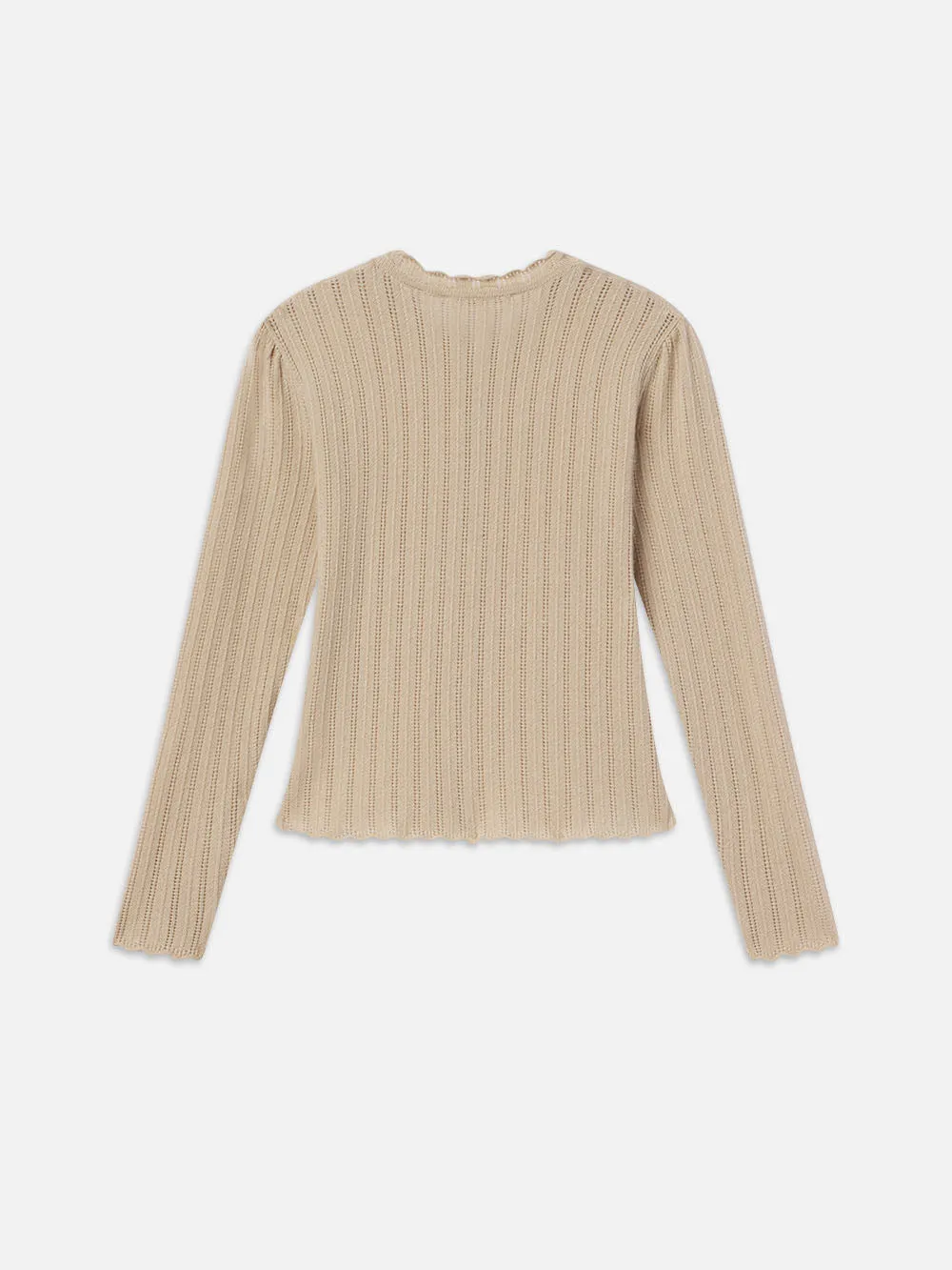 Ruffle Neck Cardi -- Taupe sold by Frame Denim product image thumbnail 4