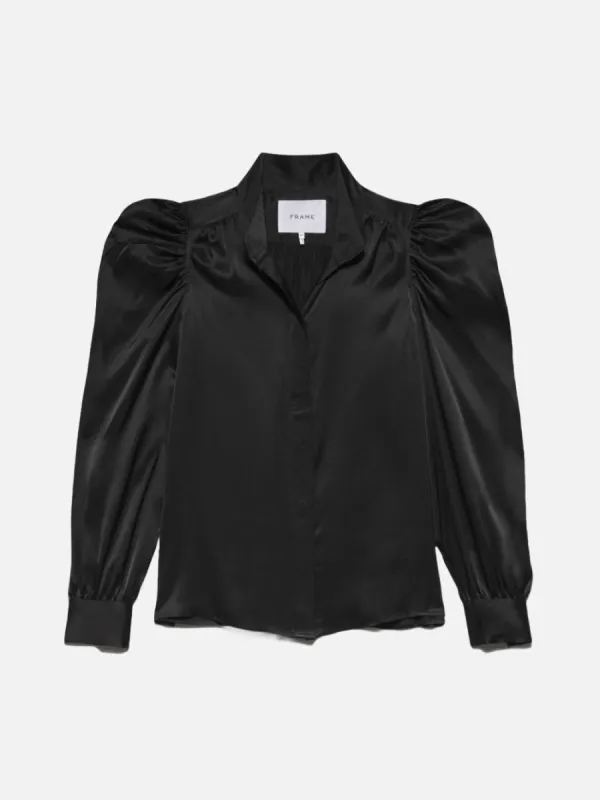 Gillian Long Sleeve Top -- Noir sold by Frame Denim