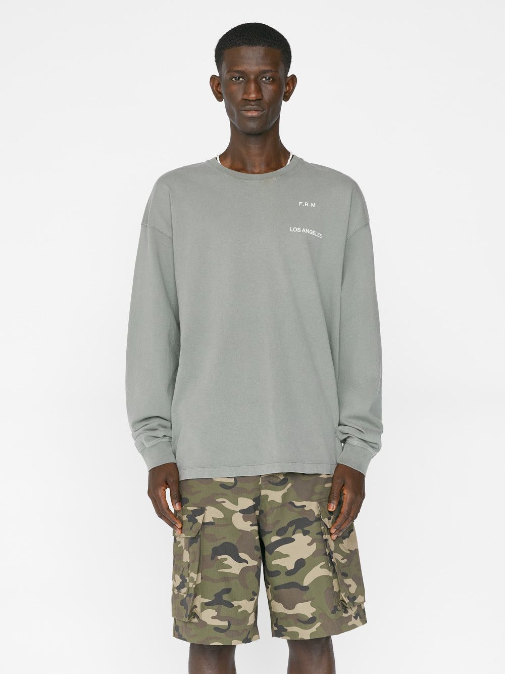 Faded Washed Long Sleeve Tee -- Old Green sold by Frame Denim product image thumbnail 3