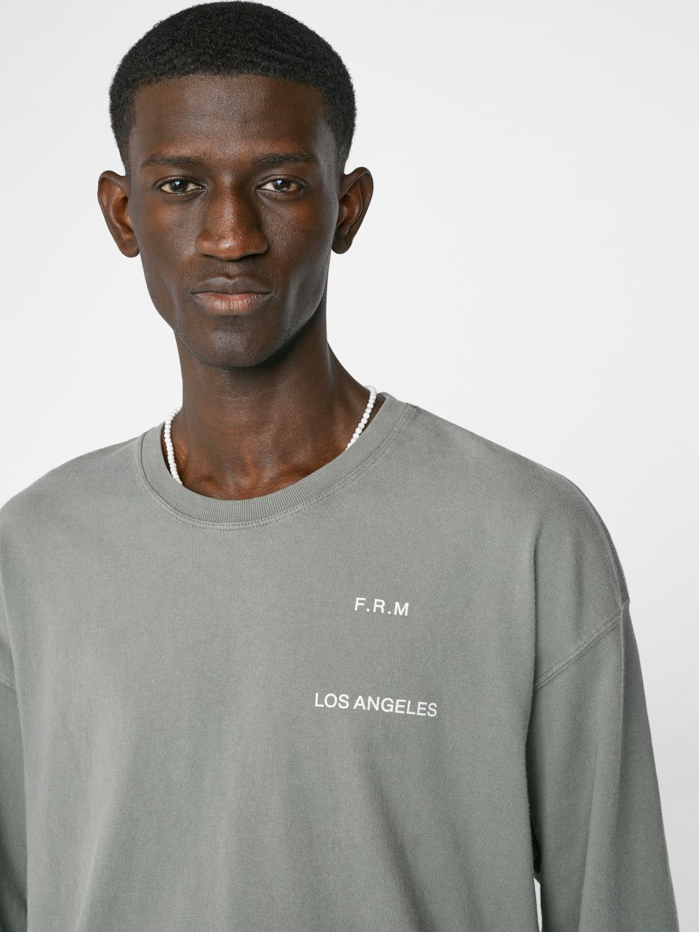 Faded Washed Long Sleeve Tee -- Old Green sold by Frame Denim product image thumbnail 4