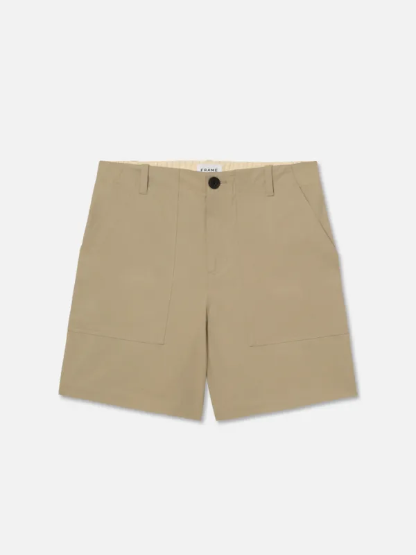 Patch Traveler Short -- Dark Beige sold by Frame Denim