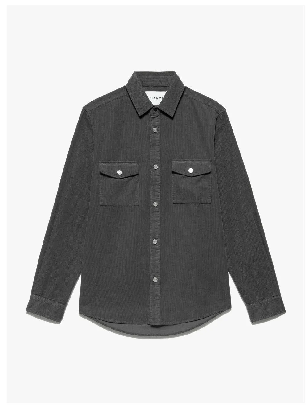 Double Pocket Micro Corduroy Shirt -- Charcoal Grey sold by Frame Denim