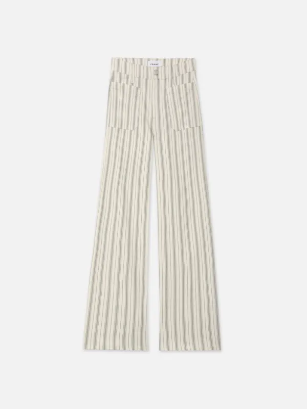 Le Slim Palazzo Bardot Pocket -- Sage Multi sold by Frame Denim