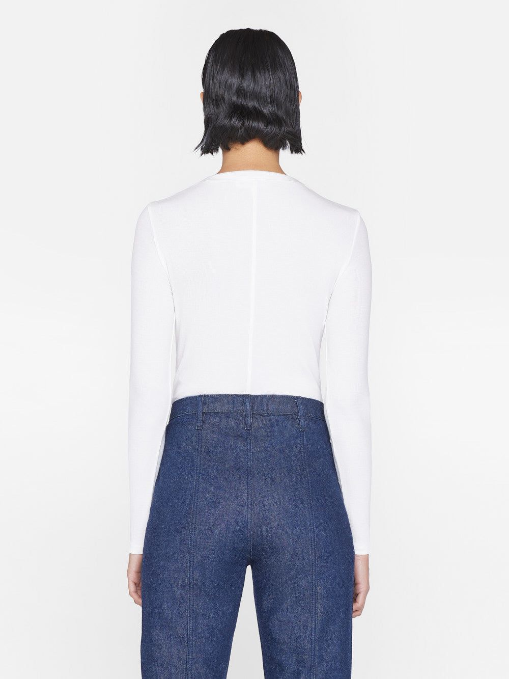 Slinky Long Sleeve Rib Henley -- Off White sold by Frame Denim product image thumbnail 6