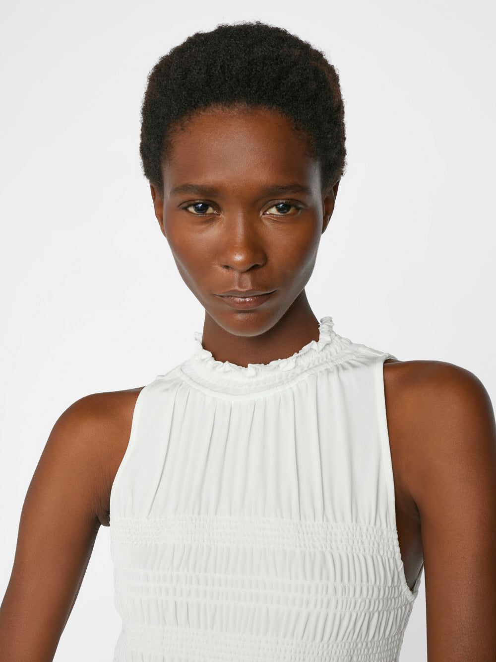 Smocked Knit Halter Top -- Bone sold by Frame Denim product image thumbnail 4