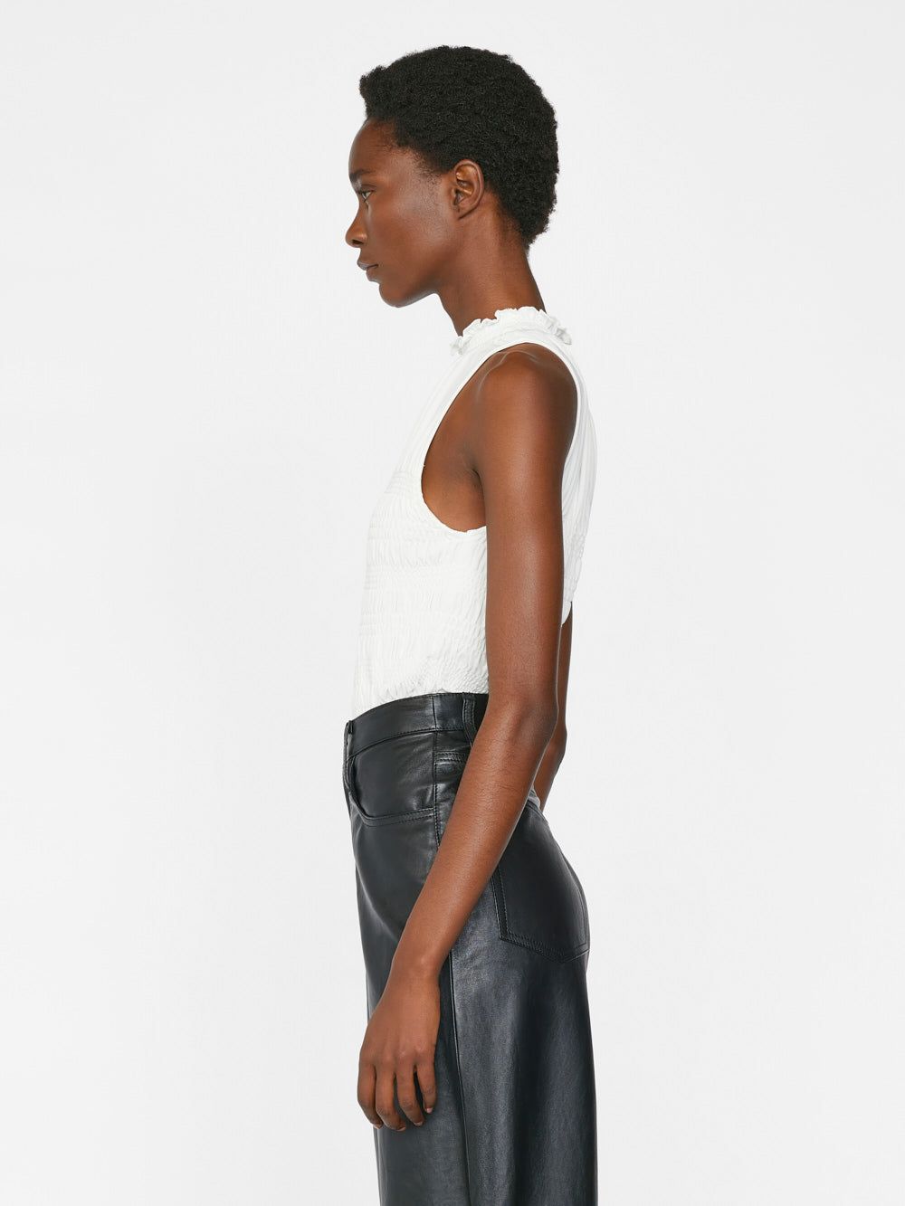 Smocked Knit Halter Top -- Bone sold by Frame Denim product image thumbnail 5