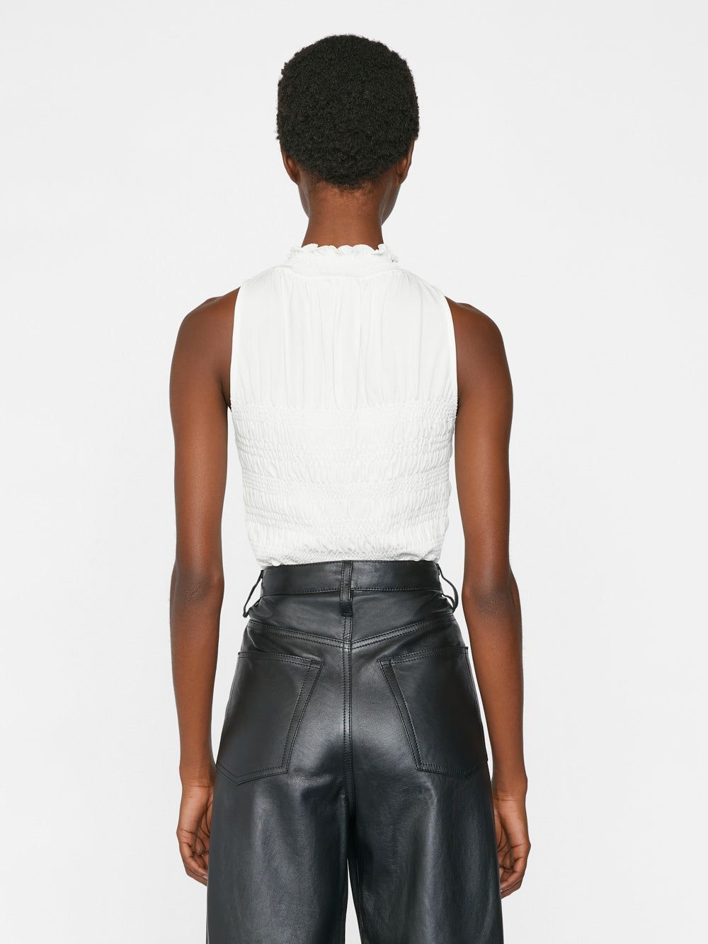Smocked Knit Halter Top -- Bone sold by Frame Denim product image thumbnail 6