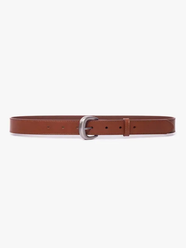 Timeless Buckle Belt -- Whiskey/Silver made by Frame Denim
