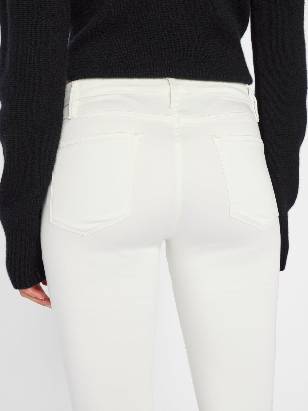 Le Crop Mini Boot Sateen -- Ecru sold by Frame Denim product image thumbnail 4