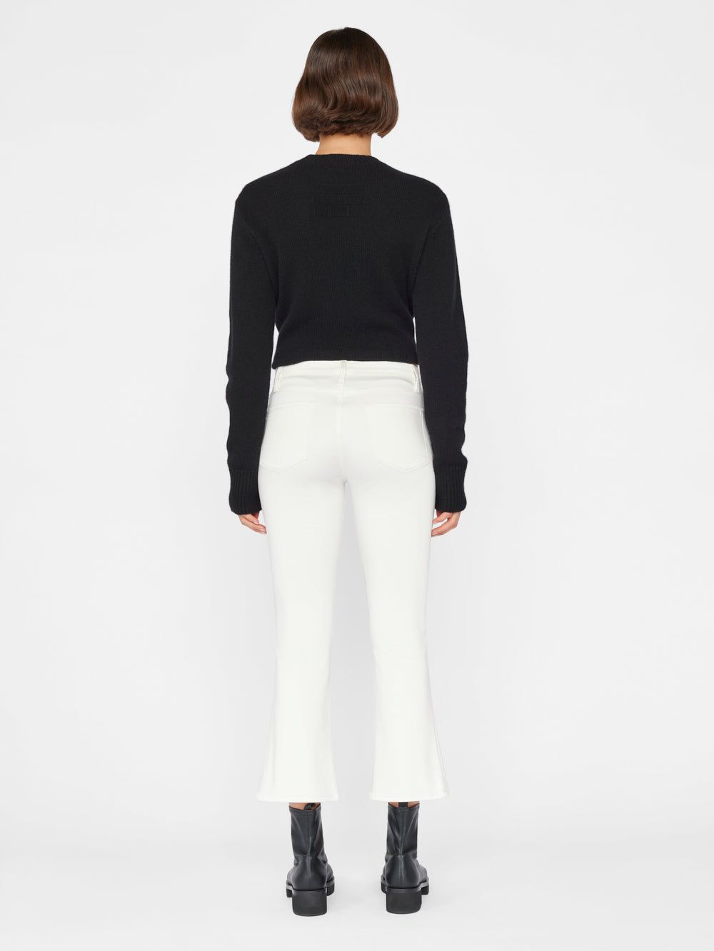 Le Crop Mini Boot Sateen -- Ecru sold by Frame Denim product image thumbnail 6