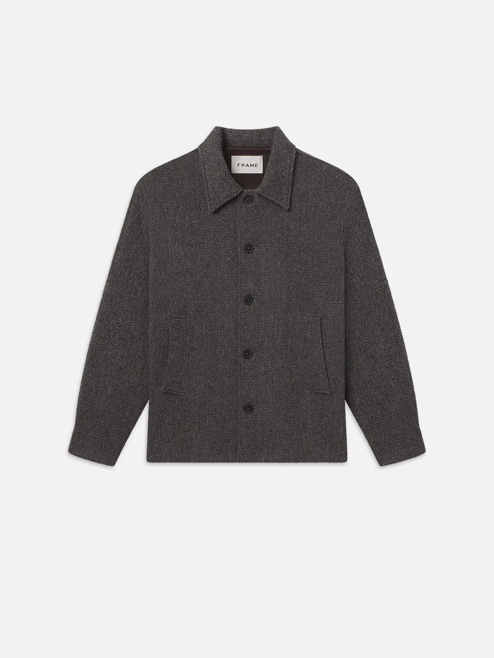 Tweed Shirt Jacket -- Heather Brown sold by Frame Denim