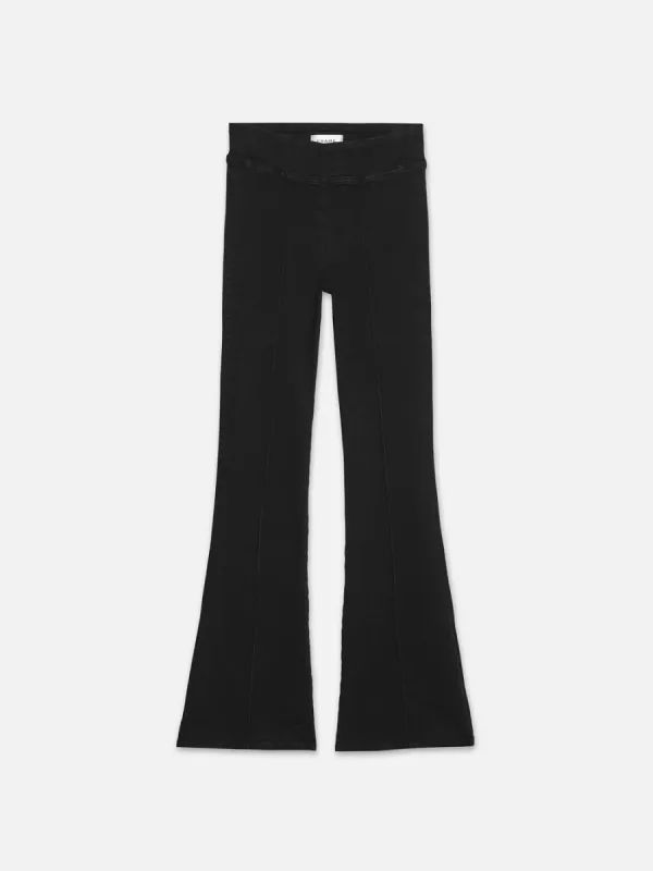 The Jetset Flare Pintuck -- Sheen Noir sold by Frame Denim