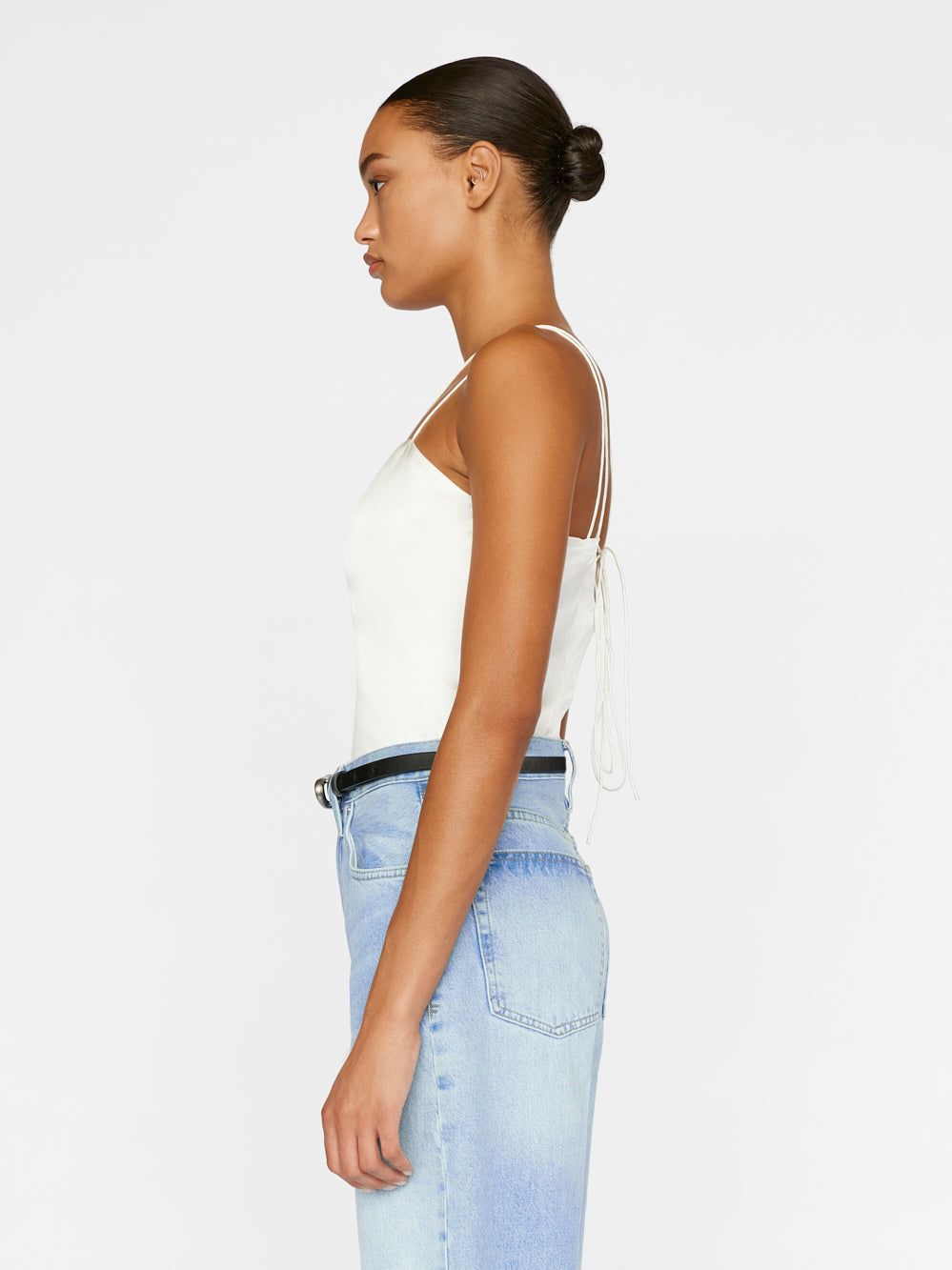 Delicate Tie Keyhole Tank -- Off White sold by Frame Denim product image thumbnail 7