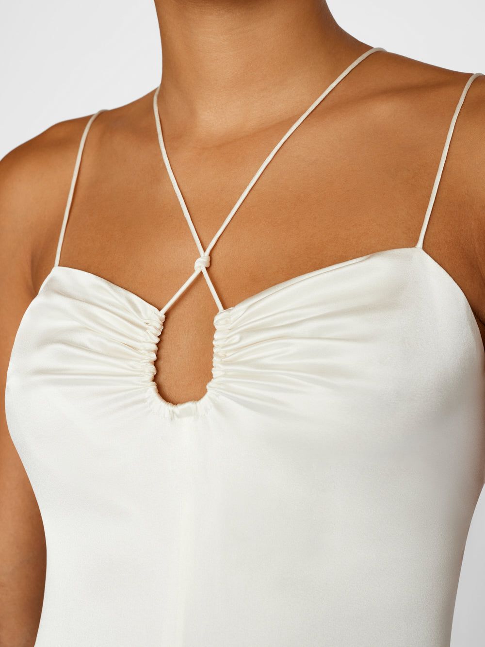Delicate Tie Keyhole Tank -- Off White sold by Frame Denim product image thumbnail 3