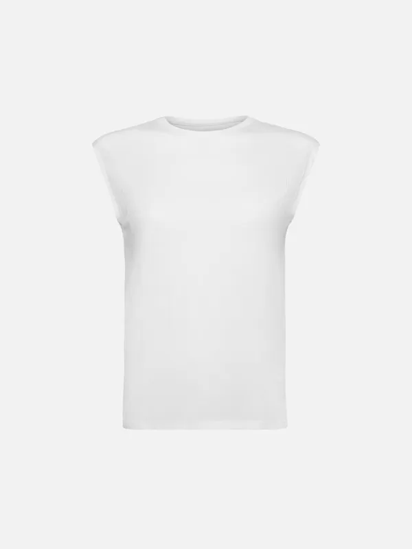 Le Mid Rise Muscle Tee -- Blanc made by Frame Denim