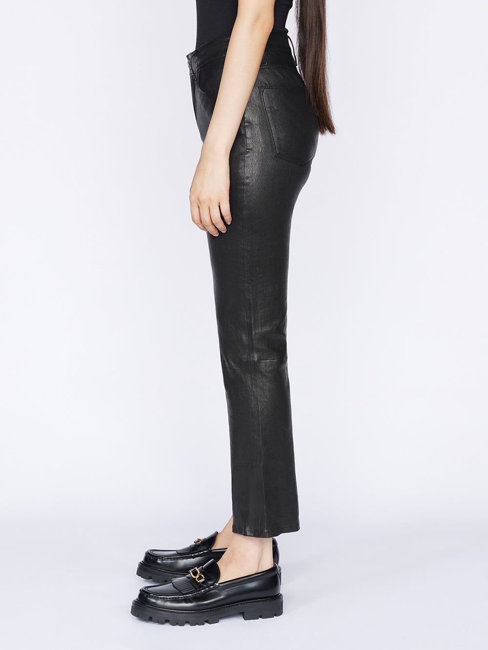 Leather Le High Straight -- Noir sold by Frame Denim product image thumbnail 4