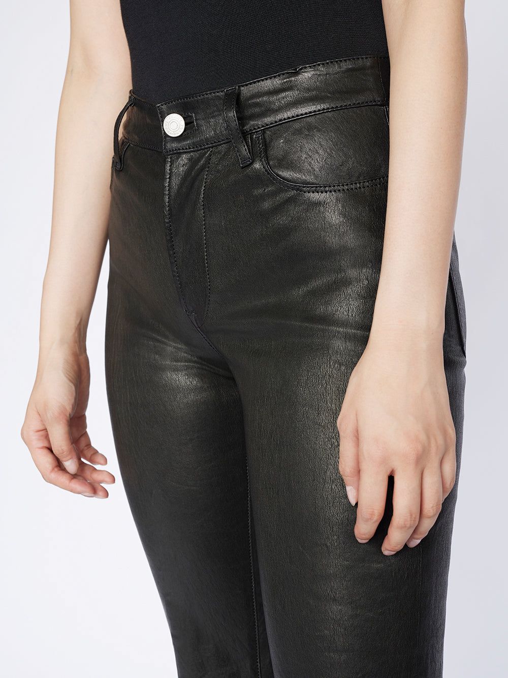 Leather Le High Straight -- Noir sold by Frame Denim product image thumbnail 3
