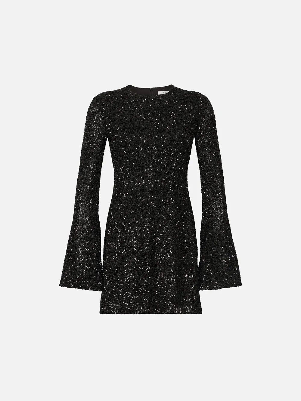 Sequin Flutter Sleeve Dress -- Black sold by Frame Denim