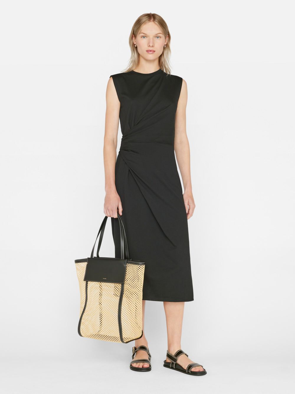 Draped Knit Midi Dress -- Noir sold by Frame Denim product image thumbnail 2