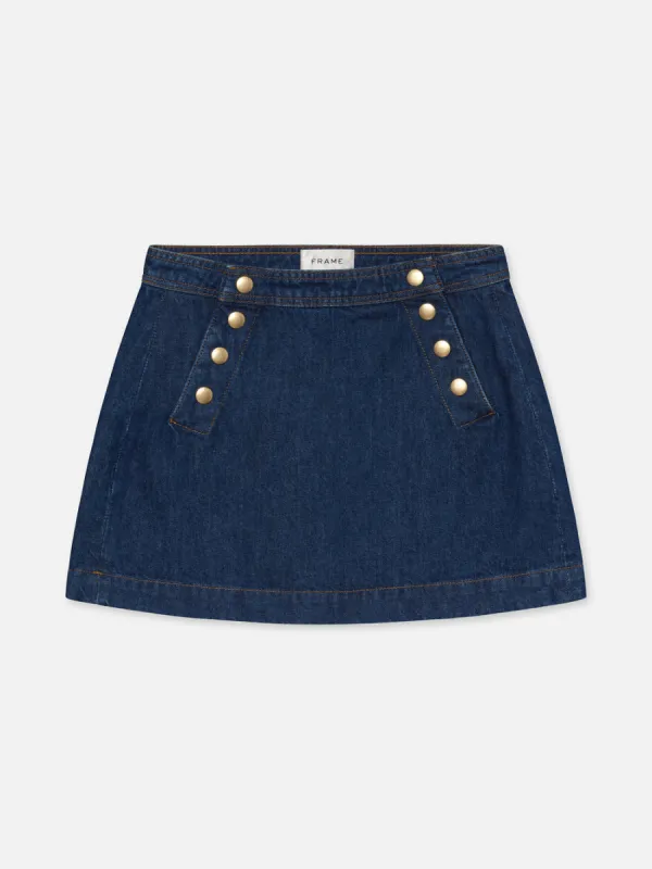 Sailor Snap Skirt -- Celestine made by Frame Denim