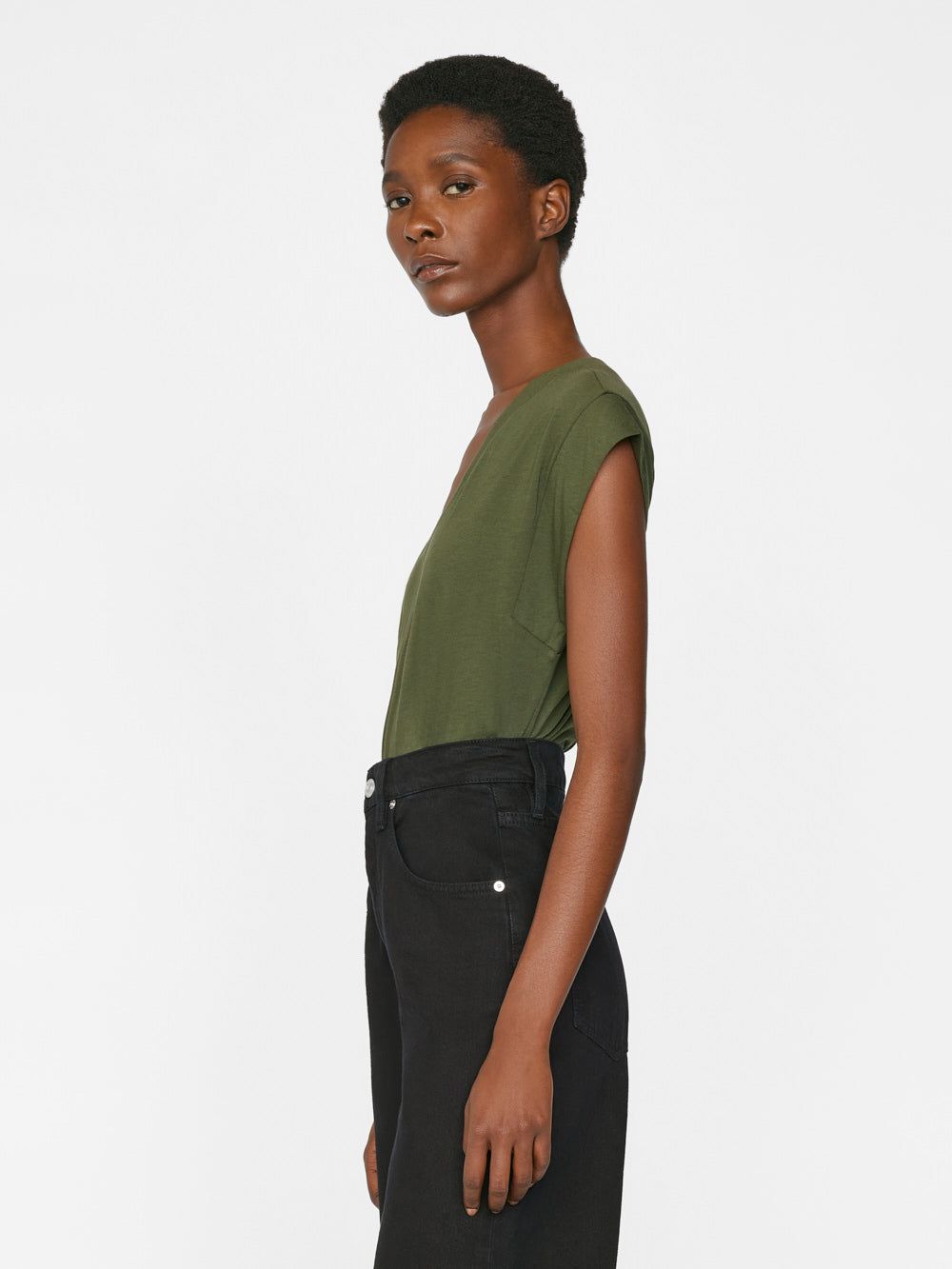Le High Rise V -- Fatigue sold by Frame Denim product image thumbnail 4