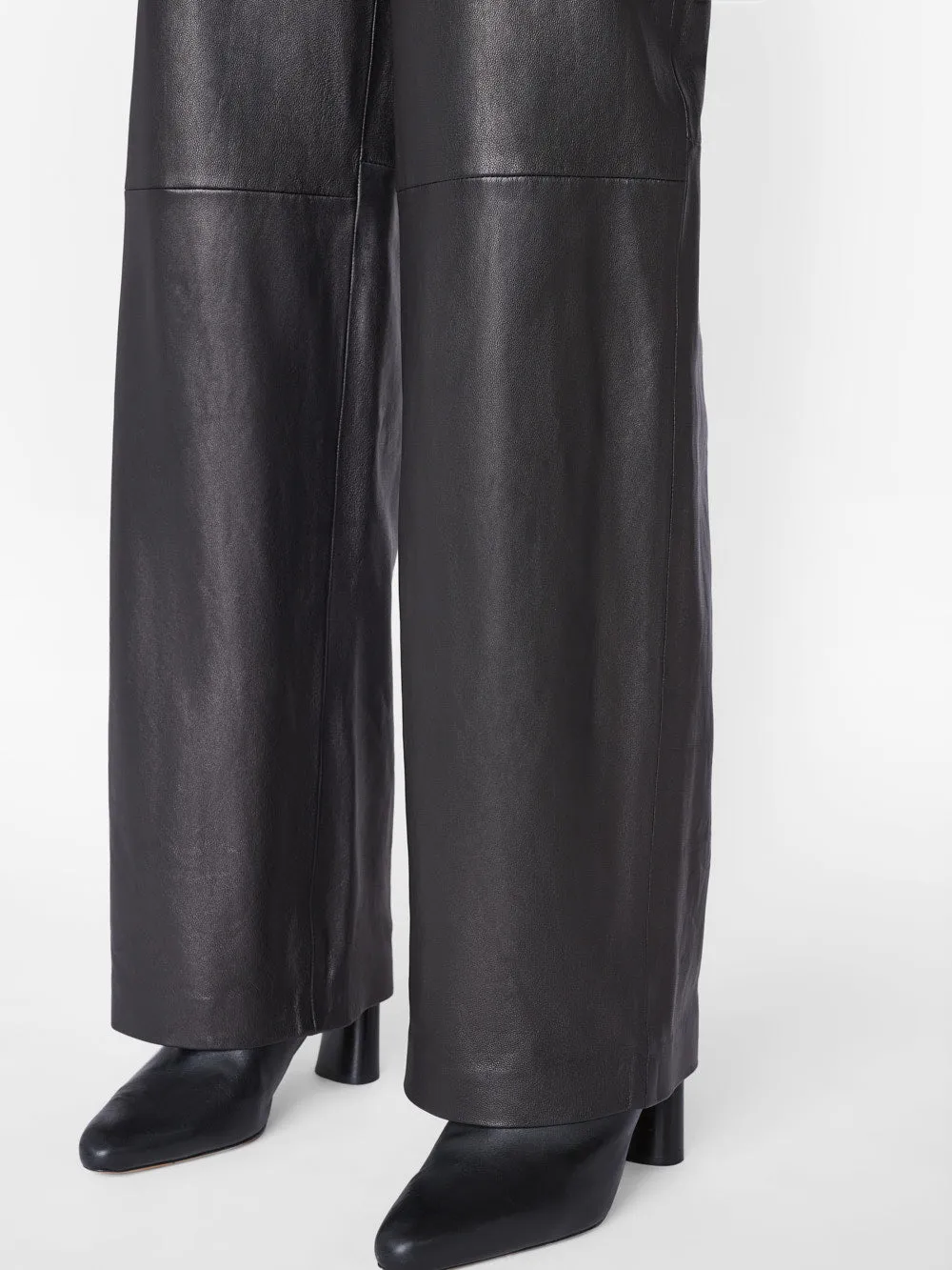 High Rise Relaxed Leather Trouser -- Noir sold by Frame Denim product image thumbnail 4
